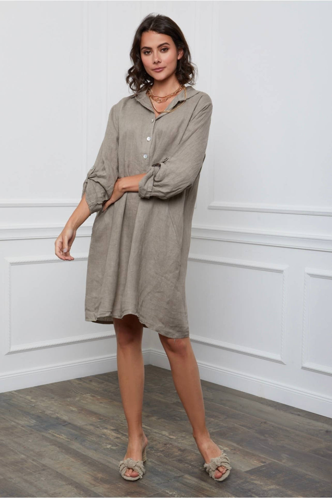 100% Linen Short Dress – Effortless, Breezy & Made in Italy